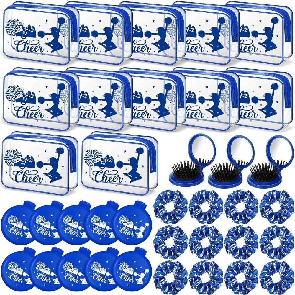 Cheer Gift Set Unisex Makeup Bag Scrunchies Folding Brush Party Favors